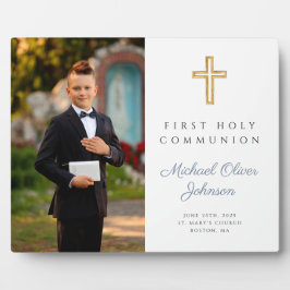 Placa Expositora Foto De Niño Primero Comunión Sagrada