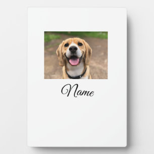 Placa Expositora Foto de perro gato añadir nombre mascota personali
