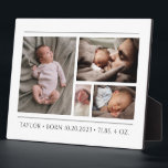 Placa Expositora Foto de recién nacido<br><div class="desc">Crea un adorable collage de fotos de recién nacido para mostrarlas y apreciarlas como un aguijón a través de los años. Captura esos primeros días para siempre. Agregue sus propias fotos para reemplazar estas fotos de ejemplo.</div>
