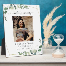 Placa Expositora Foto de recuerdo conmemorativo Funeral Eucalipto M