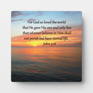 PLACA EXPOSITORA FOTO DE SERENE JOHN 3:16 SUNRISE