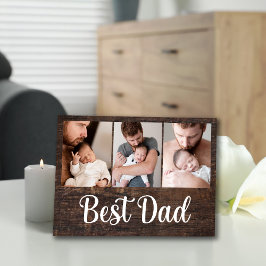 Placa Expositora Foto de Woodgrain de Mejor Papá