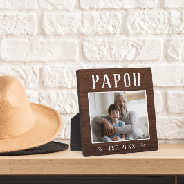 Placa Expositora Foto del abuelo de Papou personalizada y rusa