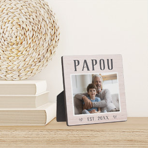 Placa Expositora Foto del abuelo de Papou personalizada y rusa