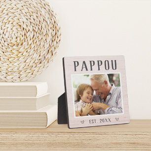 Placa Expositora Foto del abuelo de Pappou personalizada y rusa