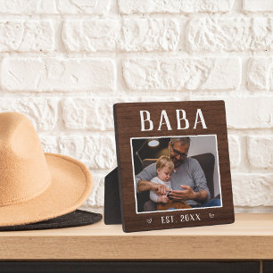 Placa Expositora Foto del abuelo ruso de Baba personalizado