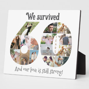 Placa Expositora Foto del aniversario de bodas de sesenta años