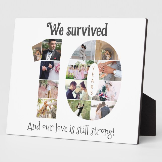 Placa Expositora Foto del décimo aniversario de boda (Lado)