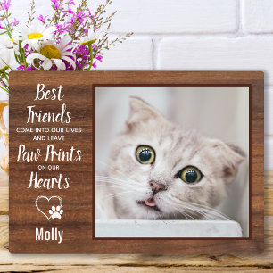 Placa Expositora Foto del Mascota Rustic Cat Memorial