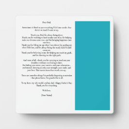 Placa Expositora Foto del mensaje del Día del Padre del personaliza