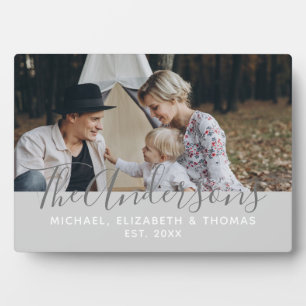 Placa Expositora Foto del personalizado con apellido y año establec