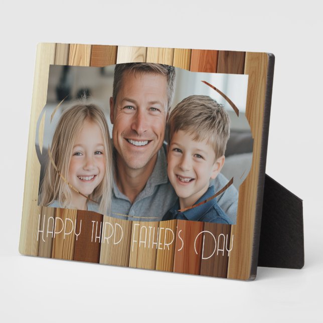 Placa Expositora Foto del personalizado del Día del Padre Feliz (Lado)