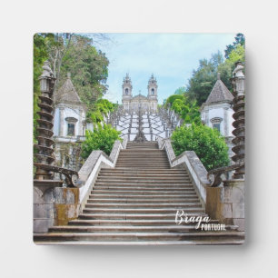 Placa Expositora Foto del santuario católico Bom Jesus, Braga, Port