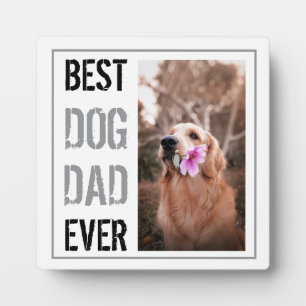 Placa Expositora Foto en blanco y negro del mejor papá perro modern