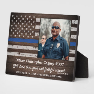 Placa Expositora Foto en memoria de la policía rusa delgada de la L