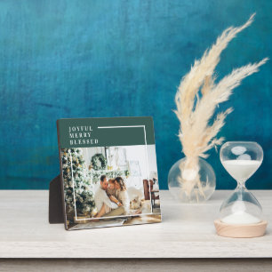 Placa Expositora Foto familiar moderna Joyful Merry Blessed Ver