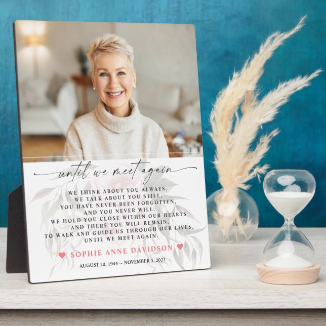 Placa Expositora Foto floral desvanecida hasta que nos encontramos  (Lado)