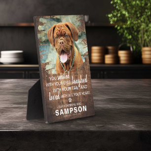 Placa Expositora Foto Keepsake en memoria de los Mascotas de madera