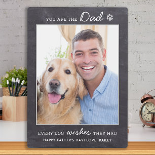 Placa Expositora Foto Mascota personalizada de Chalkboard DOG DAD