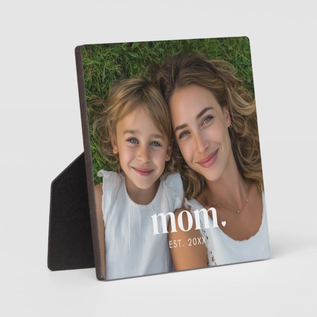 PLACA EXPOSITORA FOTO MÍNIMA MODERNA DE MAMÁ PERSONALIZADA (Anverso)