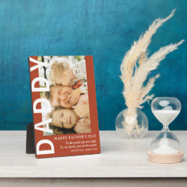 Placa Expositora Foto moderna de DADDY y cita el día del padre