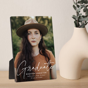 Placa Expositora Foto moderna de graduación de escritura blanca de 