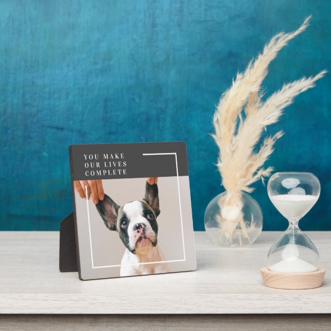 Placa Expositora Foto moderna de perro | Cita de perro (in situ)