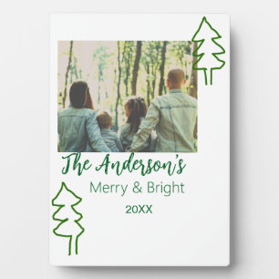 Placa Expositora Foto moderna del árbol de Navidad verde de nombre 