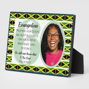 Placa Expositora Foto patriótica de la bandera de JAMAICA para 60 c