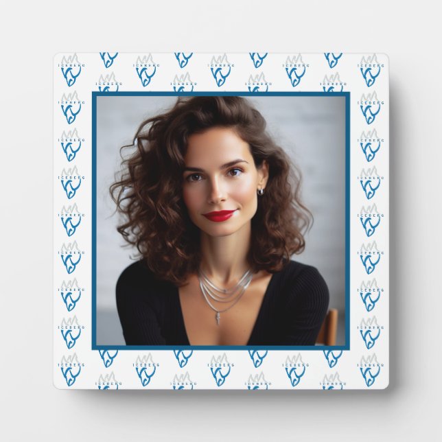 Placa Expositora Foto personalizada Azul Iceberg Inspirador (Frente)