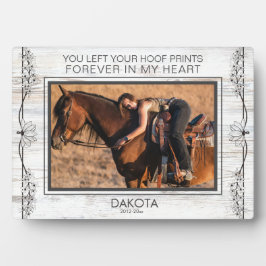 Placa Expositora Foto personalizada de caballo conmemorativa