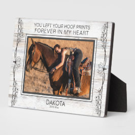 Placa Expositora Foto personalizada de caballo conmemorativa