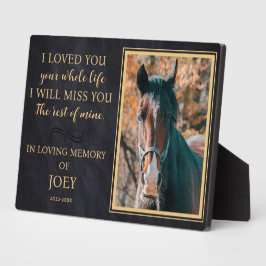 Placa Expositora Foto personalizada de caballo memorial