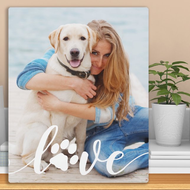 Placa Expositora Foto personalizada de Love Paw Print Dog Lover (Subido por el creador)