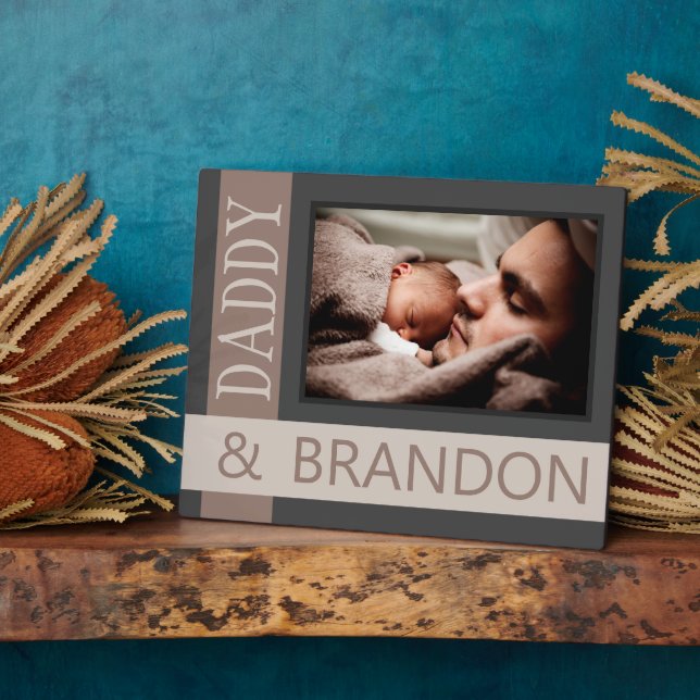 Placa Expositora Foto personalizada de papá con niño (Lado)
