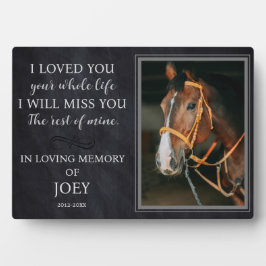 Placa Expositora Foto personalizada del caballo conmemorativa