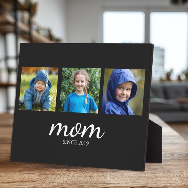 Placa Expositora Foto Personalizada Mamá Desde (Custom Photo Plaque for Mom)