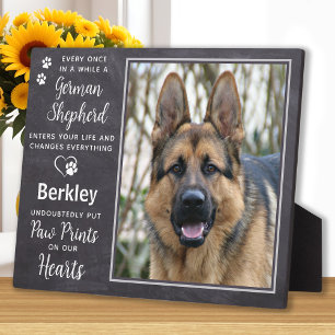 Placa Expositora Foto Personalizada Mascota Perro Pastor Alemán Mem