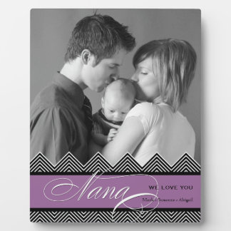 Placa Expositora Foto personalizada moderna de Nana Zig Zag Chevron