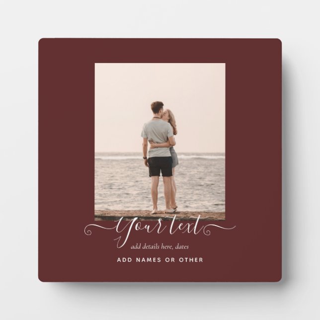 Placa Expositora FOTO personalizada Regalos Temas de Borgoña (Frente)