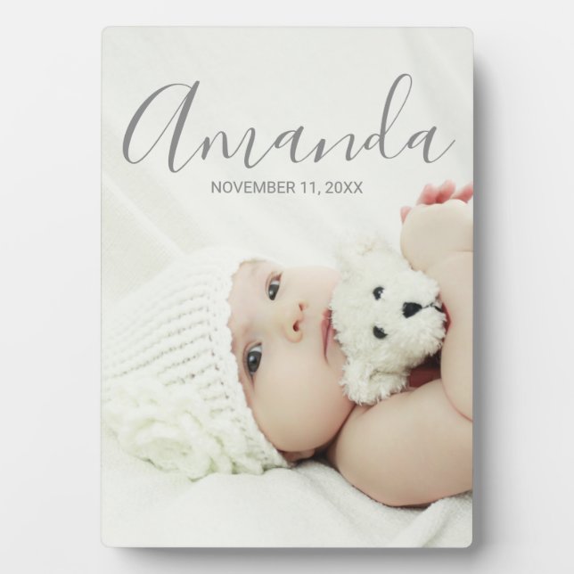 Placa Expositora Foto personalizado con nombre y texto personalizad (Frente)