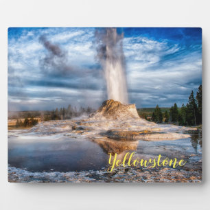 Placa Expositora Foto Plaque-Yellowstone Geyser