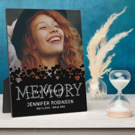 Placa Expositora Foto Recuerdo Memorial Negra