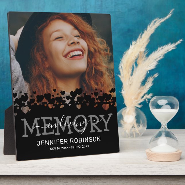 Placa Expositora Foto Recuerdo Memorial Negro (Lado)