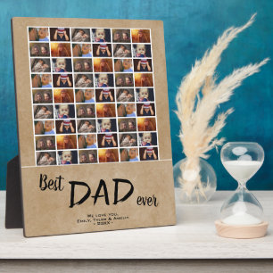 Placa Expositora Foto Rustic Best Dad 6 Collage de fotos
