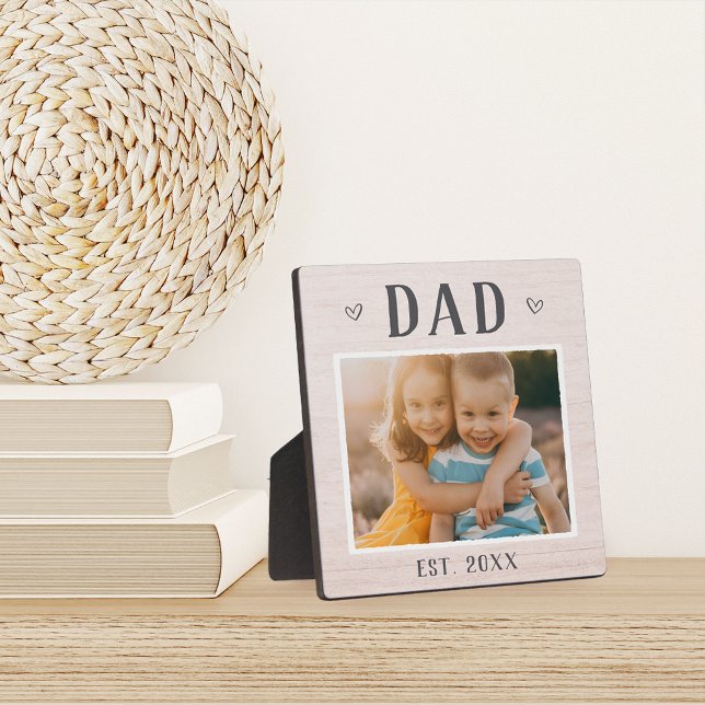 Placa Expositora Foto Rustic Personalized Dad (Subido por el creador)