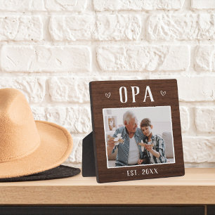 Placa Expositora Foto Rustica Personalizada De Opa Abuelo