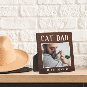 Placa Expositora Foto Rustica Personalizada De Papá Gato