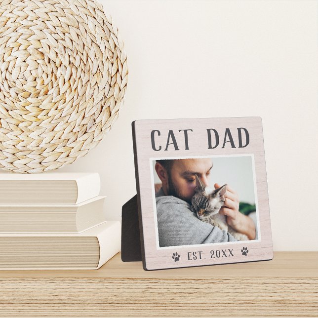 Placa Expositora Foto Rustica Personalizada De Papá Gato (Subido por el creador)