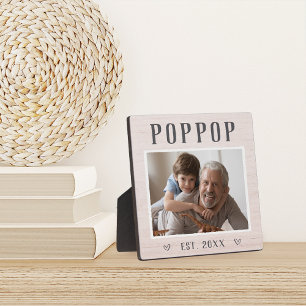Placa Expositora Foto Rustica Personalizada Del Abuelo De Poppop